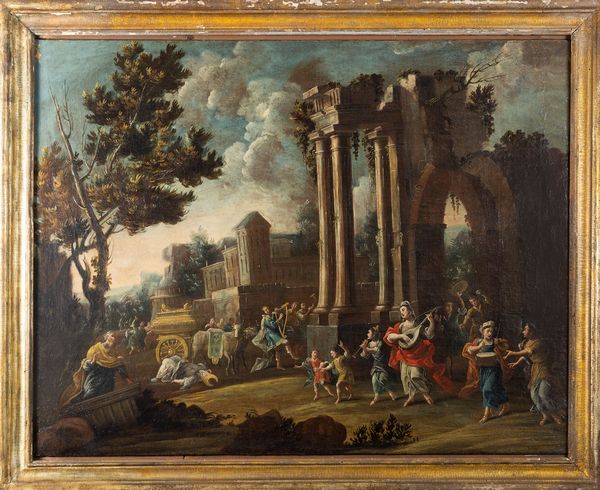 Scuola napoletana, secolo XVII : Davide riporta a Gerusalemme lArca dellAlleanza  - Asta Dipinti e Disegni Antichi - Associazione Nazionale - Case d'Asta italiane