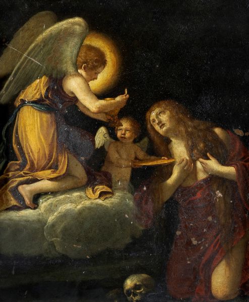 Scuola bolognese, secolo XVII : Comunione di Maria Maddalena  - Asta Dipinti e Disegni Antichi - Associazione Nazionale - Case d'Asta italiane