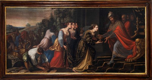 Pittore nordico attivo a Roma, inizi secolo XVII : Incontro tra Salomone e la Regina di Saba  - Asta Dipinti e Disegni Antichi - Associazione Nazionale - Case d'Asta italiane