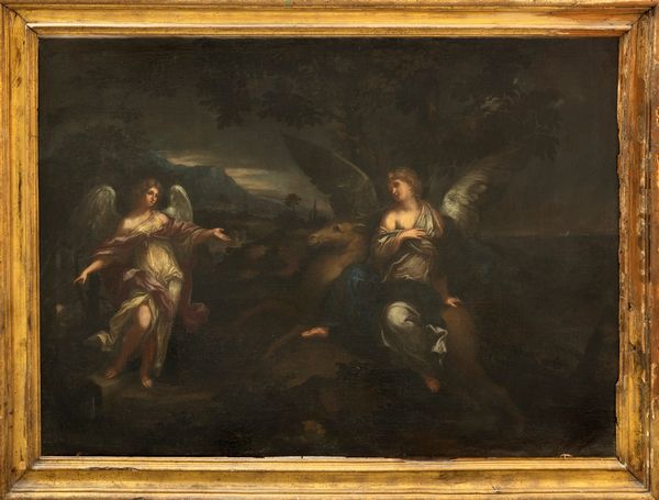 Scuola dell'Italia centrale, secolo XVII : Scena allegorica  - Asta Dipinti e Disegni Antichi - Associazione Nazionale - Case d'Asta italiane