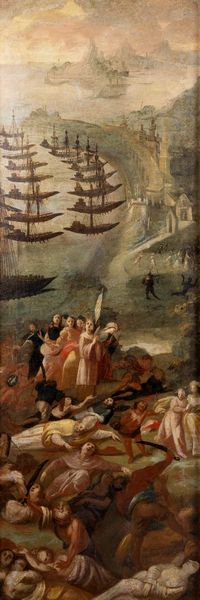 Scuola veneta, secolo XVII : Storie di Sant'Orsola, en pendant  - Asta Dipinti e Disegni Antichi - Associazione Nazionale - Case d'Asta italiane