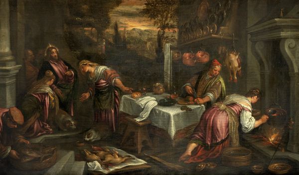 Bottega dei Bassano : Cristo a casa di Marta, Maria e Lazzaro  - Asta Dipinti e Disegni Antichi - Associazione Nazionale - Case d'Asta italiane