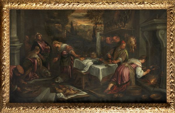 Bottega dei Bassano : Cristo a casa di Marta, Maria e Lazzaro  - Asta Dipinti e Disegni Antichi - Associazione Nazionale - Case d'Asta italiane
