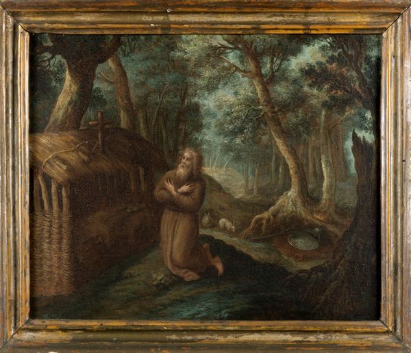 Scuola fiamminga, fine secolo XVII - inizi secolo XVIII : Due eremiti: Salomon e Anub  - Asta Dipinti e Disegni Antichi - Associazione Nazionale - Case d'Asta italiane