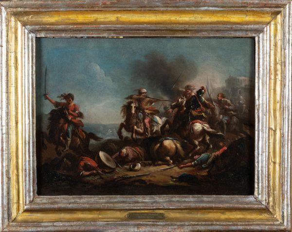 Cerchia di Francesco Simonini (Parma, 1686 – Venezia o Firenze, 1755 o 1753) : Due scene di battaglia, en pendant  - Asta Dipinti e Disegni Antichi - Associazione Nazionale - Case d'Asta italiane