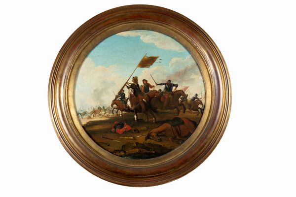 Scuola italiana, secolo XVIII : Due scene di battaglia, en pendant  - Asta Dipinti e Disegni Antichi - Associazione Nazionale - Case d'Asta italiane