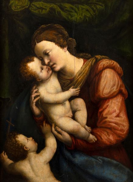Scuola lombarda, fine secolo XVI : Madonna con Bambino e San Giovannino  - Asta Dipinti e Disegni Antichi - Associazione Nazionale - Case d'Asta italiane