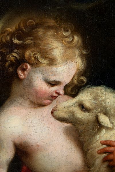 Scuola genovese, seconda metà del secolo XVII : Ges Bambino e San Giovannino  - Asta Dipinti e Disegni Antichi - Associazione Nazionale - Case d'Asta italiane