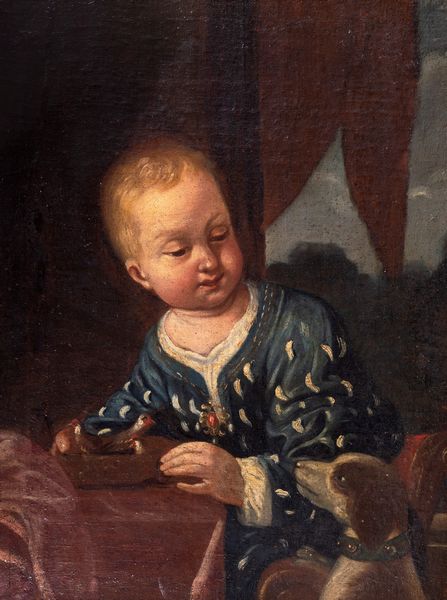Scuola dell'Italia settentrionale, secolo XVII : Ritratto di fanciullo con cagnolino; e Ritratto di fanciulla con gatto, en pendant  - Asta Dipinti e Disegni Antichi - Associazione Nazionale - Case d'Asta italiane