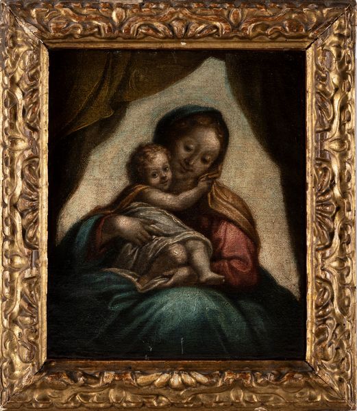 Scuola emiliana, fine secolo XVI - inizi secolo XVII : Madonna con Bambino  - Asta Dipinti e Disegni Antichi - Associazione Nazionale - Case d'Asta italiane