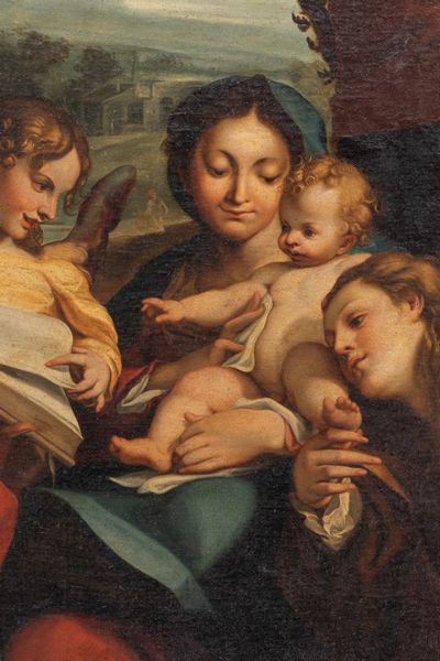 Da Correggio, secoli XVII - XVIII : La Madonna di San Girolamo (Il Giorno)  - Asta Dipinti e Disegni Antichi - Associazione Nazionale - Case d'Asta italiane