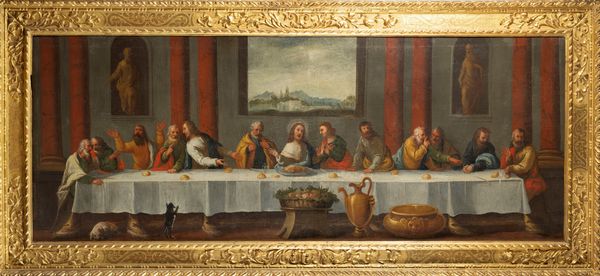 Scuola dell'Italia settentrionale, secolo XVII : Ultima Cena  - Asta Dipinti e Disegni Antichi - Associazione Nazionale - Case d'Asta italiane