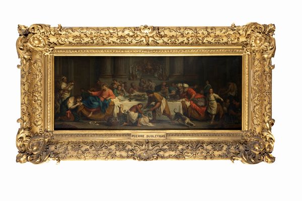 Seguace di Pierre Subleyras : Cena in casa di Simone il Fariseo  - Asta Dipinti e Disegni Antichi - Associazione Nazionale - Case d'Asta italiane
