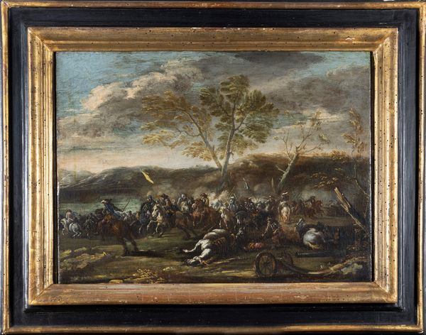 Scuola italiana, secolo XVII : Battaglia  - Asta Dipinti e Disegni Antichi - Associazione Nazionale - Case d'Asta italiane
