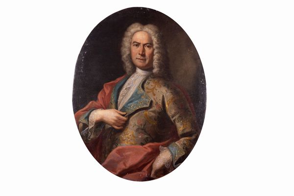 Scuola dell'Italia settentrionale, secolo XVIII : Ritratto di gentildonna a mezzobusto con ventaglio in mano; e Ritratto di gentiluomo a mezzobusto in abiti eleganti  - Asta Dipinti e Disegni Antichi - Associazione Nazionale - Case d'Asta italiane