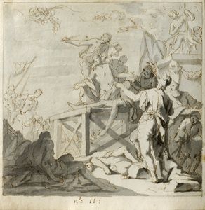 Scuola italiana, secolo XVII - Martirio di Santi