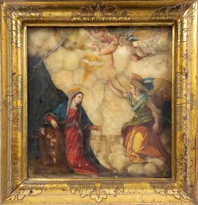 Scuola dell'Italia settentrionale, secolo XVII : Annunciazione  - Asta Dipinti e Disegni Antichi - Associazione Nazionale - Case d'Asta italiane