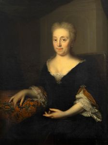 Scuola olandese, secolo XVIII - Ritratto di Justina Clara Demoor a tre quarti di figura
