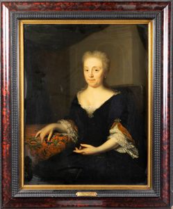 Scuola olandese, secolo XVIII : Ritratto di Justina Clara Demoor a tre quarti di figura  - Asta Dipinti e Disegni Antichi - Associazione Nazionale - Case d'Asta italiane