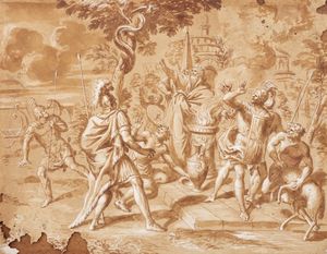 Scuola dell'Italia centrale, secolo XVII - Mosè e il serpente di bronzo
