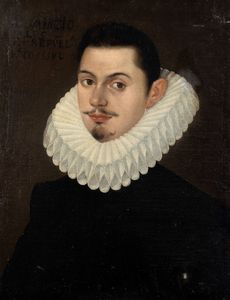 Scuola europea, secolo XVII - Ritratto di gentiluomo con gorgiera