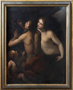Scuola dell'Italia settentrionale, secolo XVII : Angelica e Medoro  - Asta Dipinti e Disegni Antichi - Associazione Nazionale - Case d'Asta italiane
