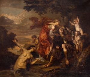 Scuola fiamminga, secolo XVII - Rinaldo ed Armida