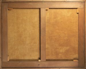 Scuola emiliana, fine secolo XVII - inizio secolo XVIII : Natura morta con frutta, funghi, fiori e cardo; e Natura morta con cesta di fiori, frutta, ortaggi e volatile,  en pendant  - Asta Dipinti e Disegni Antichi - Associazione Nazionale - Case d'Asta italiane