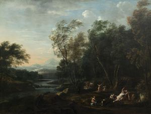 Filippo Lauri - Paesaggio con Venere e Adone