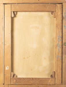 Scuola francese, fine secolo XVIII - inizio secolo XIX : Notturno con Vesuvio in eruzione e astanti in primo piano  - Asta Dipinti e Disegni Antichi - Associazione Nazionale - Case d'Asta italiane