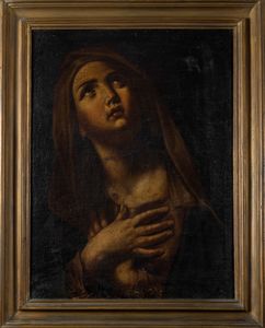 Scuola bolognese, secolo XVII : Madonna orante  - Asta Dipinti e Disegni Antichi - Associazione Nazionale - Case d'Asta italiane