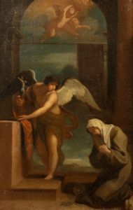 Scuola romana, secolo XVII - Visione di Santa Margherita da Cortona (bozzetto)