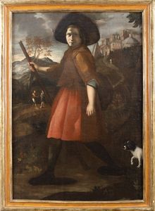 Luigi Miradori, detto il Genovesino : Giovane pellegrino  - Asta Dipinti e Disegni Antichi - Associazione Nazionale - Case d'Asta italiane