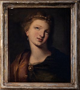 Scuola emiliana, secolo XVII : Figura femminile  - Asta Dipinti e Disegni Antichi - Associazione Nazionale - Case d'Asta italiane