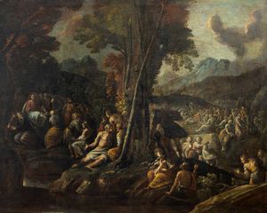 Scuola italiana, secolo XVII - Predica di Cristo in Galilea
