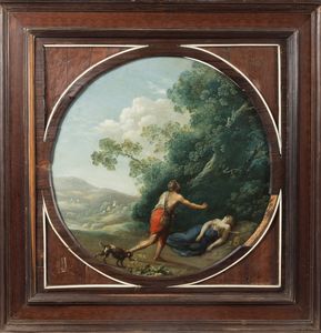 Artista fiammingo attivo a Roma, fine secolo XVI - inizi secolo XVII : Cefalo e Procri; e Pan e Siringa,  en pendant  - Asta Dipinti e Disegni Antichi - Associazione Nazionale - Case d'Asta italiane
