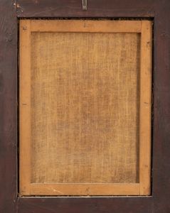 Scuola dell'Italia settentrionale, secolo XVII : San Pietro e San Giovannino entro ghirlande di fiori,  en pendant  - Asta Dipinti e Disegni Antichi - Associazione Nazionale - Case d'Asta italiane