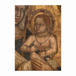 Maestro di Mezzana (attivo a Firenze nel secolo XIV) : Madonna con Bambino  - Asta Dipinti e Disegni Antichi - Associazione Nazionale - Case d'Asta italiane