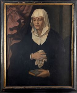 Scuola toscana, secolo XVI : Ritratto di Francesca Buonaccorso Pitti, consorte di Luigi de Mozzi  - Asta Dipinti e Disegni Antichi - Associazione Nazionale - Case d'Asta italiane