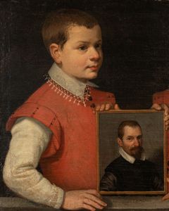 Jan Soens : Autoritratto del pittore con i due figli  - Asta Dipinti e Disegni Antichi - Associazione Nazionale - Case d'Asta italiane