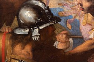 Scuola romana, secolo XVII : Ratto di Elena  - Asta Dipinti e Disegni Antichi - Associazione Nazionale - Case d'Asta italiane