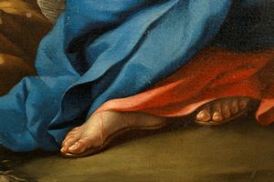 Ludovico Mazzanti : Riposo durante la fuga in Egitto  - Asta Dipinti e Disegni Antichi - Associazione Nazionale - Case d'Asta italiane