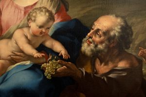 Ludovico Mazzanti : Riposo durante la fuga in Egitto  - Asta Dipinti e Disegni Antichi - Associazione Nazionale - Case d'Asta italiane