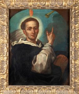 Scuola napoletana, fine secolo XVII - inizi secolo XVIII : San Vincenzo Ferrer  - Asta Dipinti e Disegni Antichi - Associazione Nazionale - Case d'Asta italiane