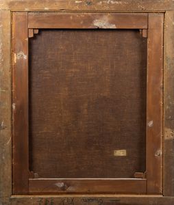 Scuola italiana, secolo XVII : Sacra Famiglia con San Francesco  - Asta Dipinti e Disegni Antichi - Associazione Nazionale - Case d'Asta italiane