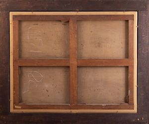 Scuola francese, secolo XVIII : Paesaggio costiero con capriccio architettonico e pescatori  - Asta Dipinti e Disegni Antichi - Associazione Nazionale - Case d'Asta italiane