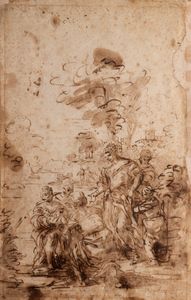 Scuola napoletana, secolo XVII - Il ritrovamento di Mosè