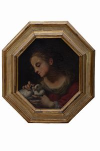 Scuola fiorentina, secolo XVII - Santa con colomba