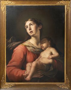 Scuola toscana, secolo XVIII : Madonna con Bambino  - Asta Dipinti e Disegni Antichi - Associazione Nazionale - Case d'Asta italiane