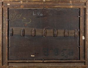 Scuola fiamminga, secolo XVII : Paesaggio boschivo con scena di battaglia  - Asta Dipinti e Disegni Antichi - Associazione Nazionale - Case d'Asta italiane